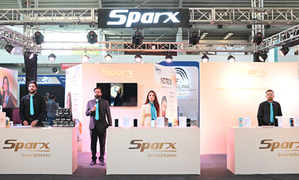 Showcasing Sparx smartphone at ITCN Asia 2024 Lahore